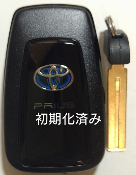 初期化済トヨタ純正 スマートキー2ボタン50系プリウス 基盤番号231451-0351 007-AD0027 14FAFノーカットキー付き新品電池サービス⑭