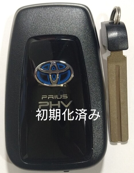 初期化済トヨタ純正 スマートキー3ボタンZVW52プリウスPHV 基盤番号231451-0351 007-AD0027 14FAF ノーカットキー付き新品電池サービス⑦