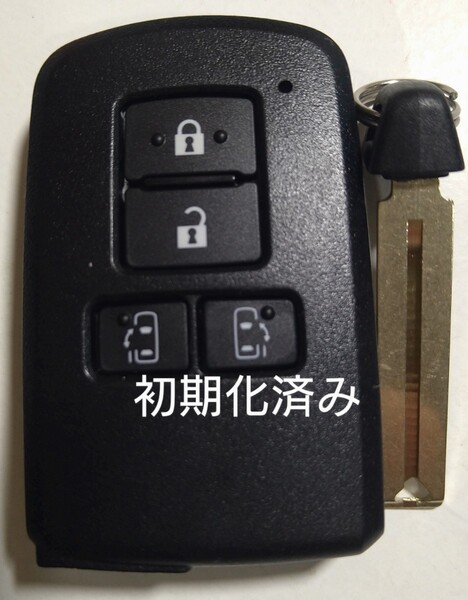 初期化済トヨタ純正 スマートキー4ボタンノーカットキー付き アルファードノアヴェルファイアヴォクシー基盤番号231451-0120新品電池付き①