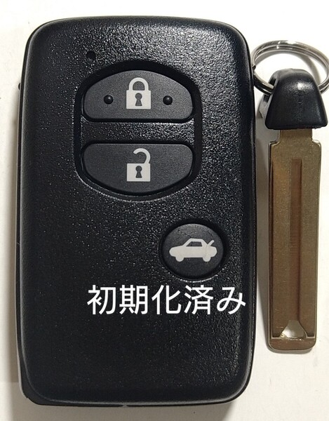 初期化済トヨタ純正スマートキー3ボタン 86 マークX SAI等 基盤番号271451−5300ノーカットキー付き新品電池サービス⑨