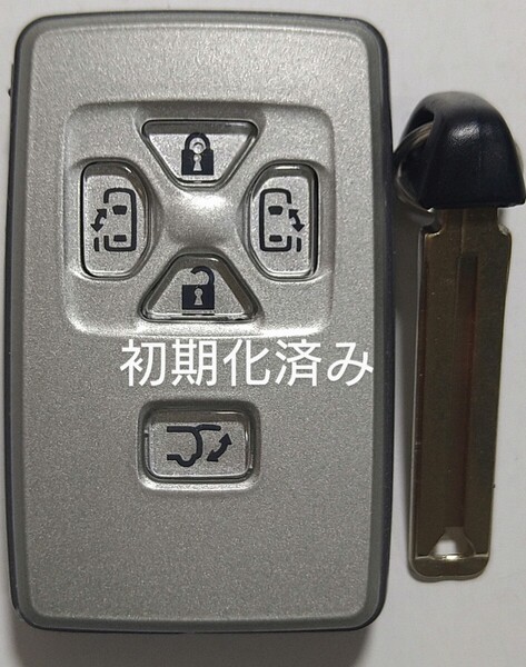 初期化済トヨタ純正スマートキー5ボタンエスティマアルファードヴェルファイア 基盤番号271451−6221ノーカットキー付き新品電池サービス⑤