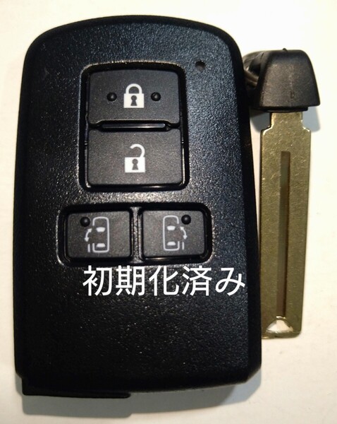 初期化済トヨタ純正 スマートキー4ボタンノーカットキー付き アルファードノアヴェルファイアヴォクシー基盤番号231451-0120新品電池付き⑪