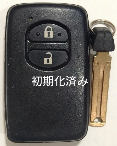 初期化済トヨタ純正 スマートキー 2ボタンプリウスアクアヴィッツウィッシュ基盤番号271451-5300ノーカットキー付き新品電池サービス 35