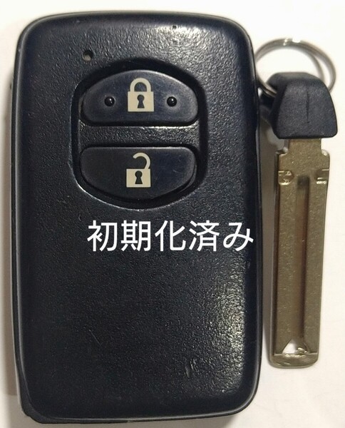 初期化済トヨタ純正 スマートキー 2ボタンプリウスアクアヴィッツウィッシュ基盤番号271451-5300ノーカットキー付き新品電池サービス 32