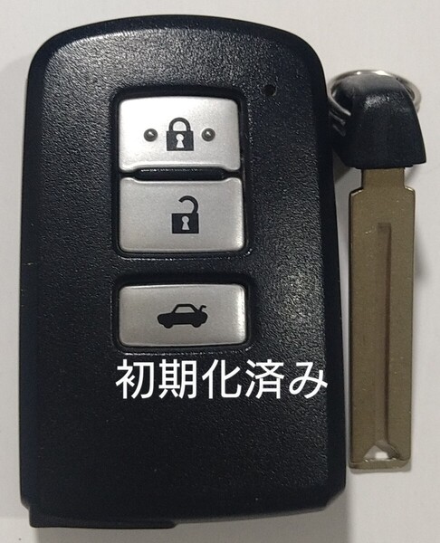 初期化済トヨタ純正スマートキー 3ボタンカムリ基盤番号281451-0020ノーカットキー付き 新品電池サービス①