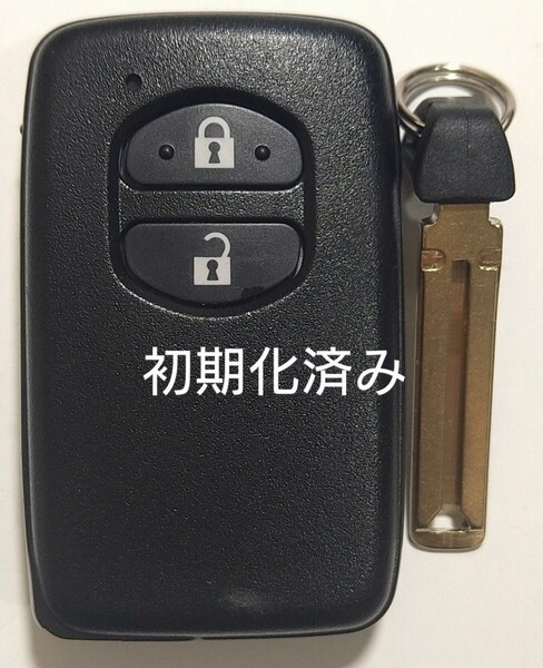 初期化済トヨタ純正 スマートキー 2ボタンプリウスアクアヴィッツウィッシュ基盤番号271451-5300ノーカットキー付き新品電池サービス 10