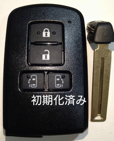 初期化済トヨタ純正 スマートキー4ボタンノーカットキー付き アルファードノアヴェルファイアヴォクシー基盤番号231451-0120新品電池付き⑩