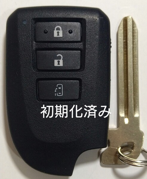 初期化済トヨタ純正スマートキー 3ボタン 200系ハイエース 007-AF0105ノーカットキー付き新品電池サービス③