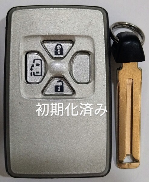 初期化済トヨタ純正スマートキー エスティマ ヴェルファイア ヴォクシーアルファード基盤番号271451-0500ノーカットキー付き新品電池付き3