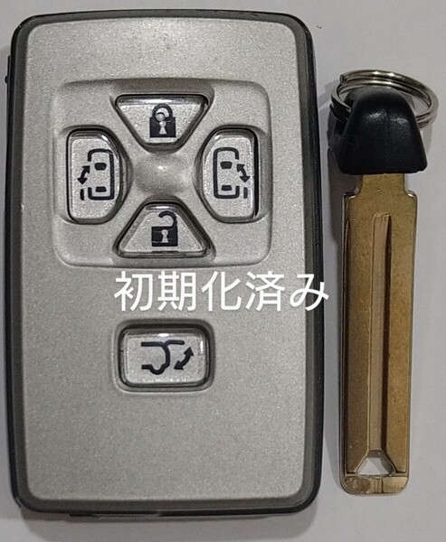 初期化済トヨタ純正スマートキー5ボタンエスティマ50 アルファード ヴェルファイア 基盤番号271451−6221ノーカットキー付き新品電池付き35