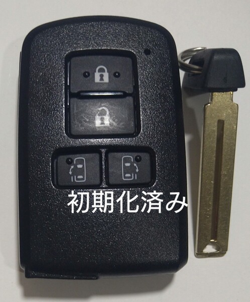 初期化済トヨタ純正 スマートキー4ボタンノーカットキー付きアルファードノアヴェルファイアヴォクシー 基盤番号231451-0120新品電池付き③