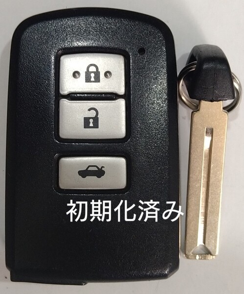 初期化済トヨタ純正スマートキー 3ボタンクラウン210系基盤番号281451-2020 ノーカットキー付き新品電池サービス8