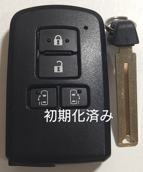 初期化済トヨタ純正 スマートキー4ボタンノーカットキー付きノアヴォクシーシエンタ 基盤番号281451-2150 001-A00733新品電池サービス⑪