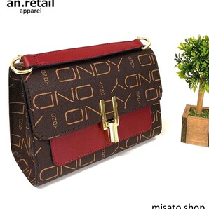 ★ONDY レディース クロスボディバッグ ショルダーバッグ ターンロッククロージャー コーヒー色 ブラウン ②