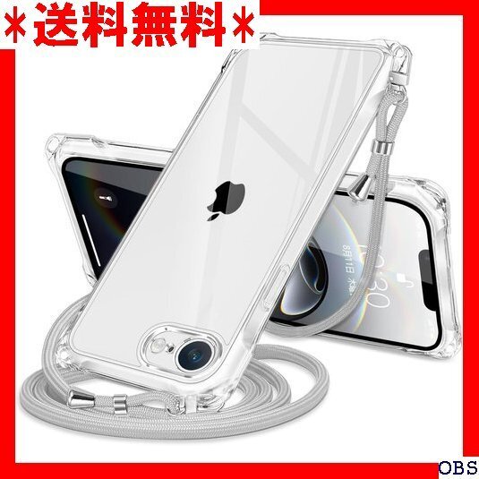 ☆人気商品☆ F002 iPhone 16e ケース クリア 肩掛け斜めかけ 薄型 落下防止 縦/横 紛失防止 可愛い 92