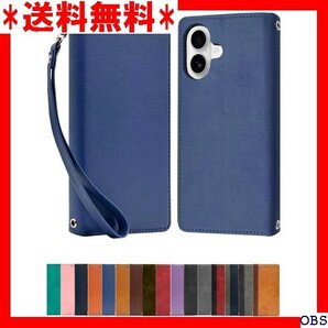 ☆人気商品☆ F004 シズカウィル iPhone 16 用 ケース カバー 手帳型 本革調 レザーケース ブルー 1個入り 7