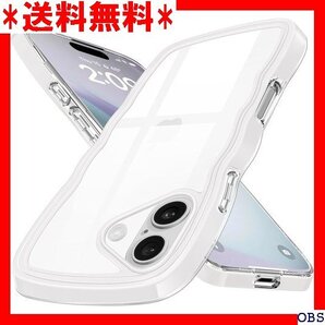 ☆人気商品☆ F007 iPhone 16 用 ケース クリア ワイヤレス充電 ーブ デザイン 持ちやすい ホワイト 6.1 26