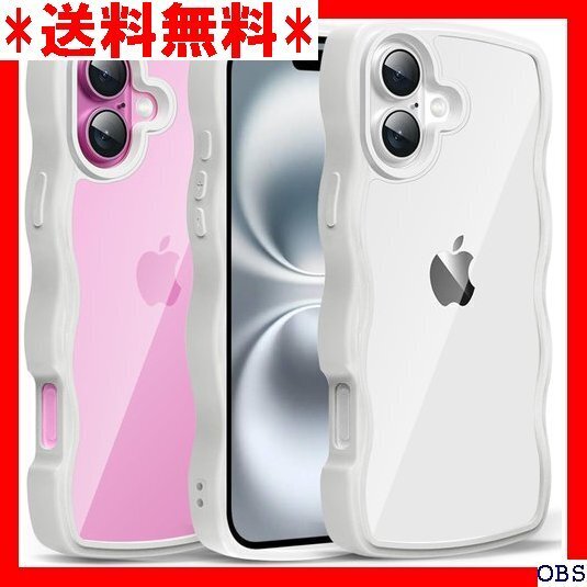 ☆人気商品☆ F007 iPhone 16 ケース クリア ウェーブ おしゃれ ストラップホール付き シリコン 透明 ホ 367
