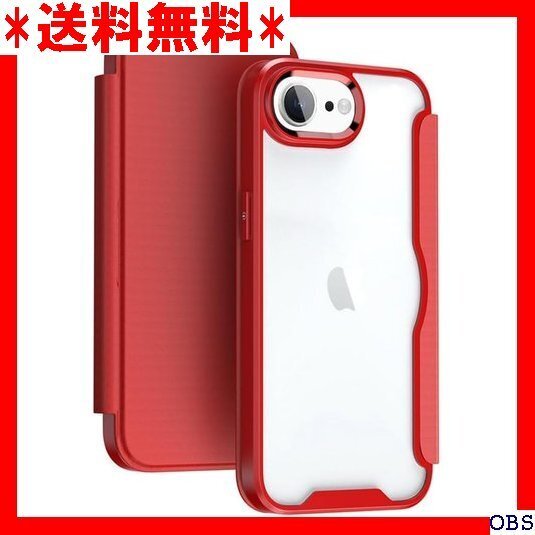 ☆人気商品☆ F007 YUYIB スマホケース 対応 iPhone 16e アイフォン16e 手帳型 ケース レッド 372