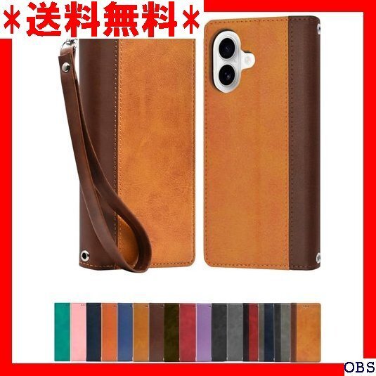 ☆人気商品☆ F011 シズカウィル iPhone 16 用 ケース カバー レザーケース イエローブラウン×ブラウン 1 3