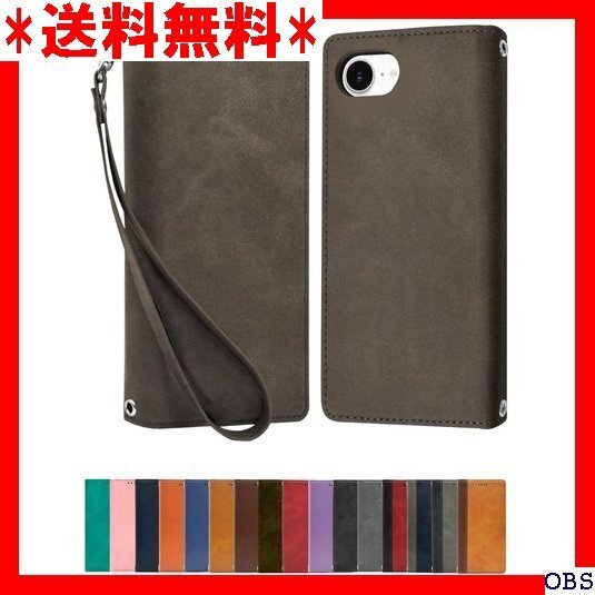 ☆人気商品☆ F011 シズカウィル iPhone 16e ケース カバー 手帳型 本革調 レザーケース 1個入り グレー 20