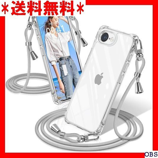 ☆人気商品☆ F014 iPhone 16e 用 ケース クリア ショルダー ャリー ファッションデザイン TPUスマホ 55
