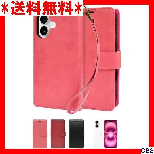 ☆人気商品☆_F017 シズカウィル iPhone 16 用 手帳型 ケース プ付き ストラップホール カナリアピンク 1 20