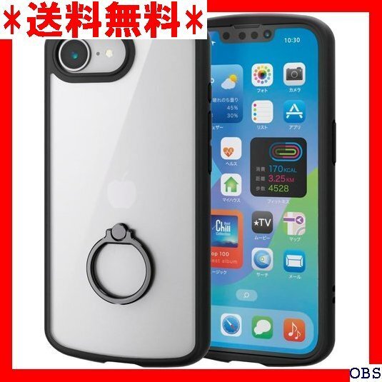 ☆人気商品☆_N007 エレコム iPhone 16e ケース 背面クリア 透 グ付き ブラック PM-A25STSLFC 122