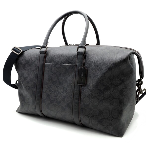 送料無料 超美品 COACH コーチ メンズ ボストンバッグ ダッフルバッグ トレッカー バッグ F76811 ブラック 旅行 大容量