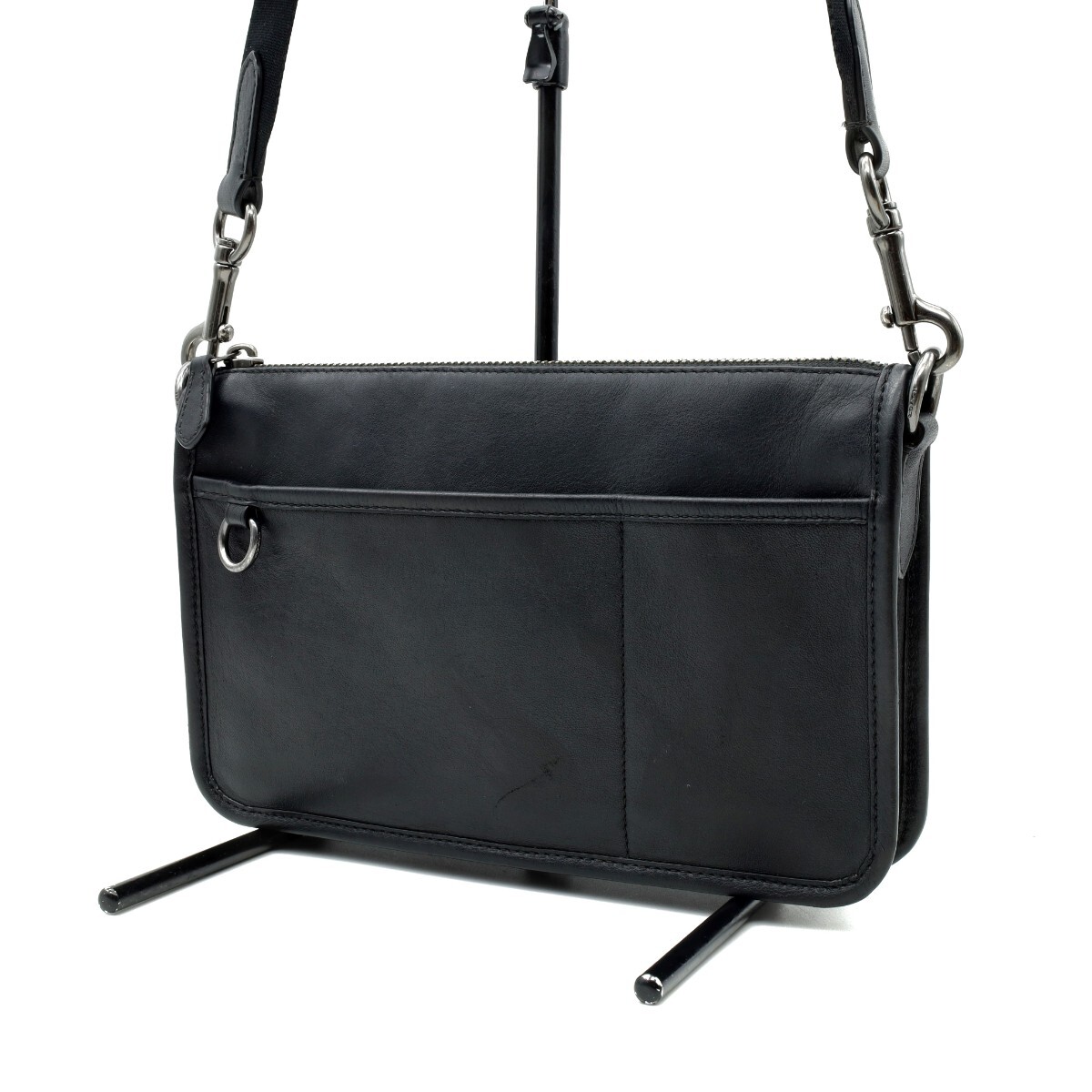 【新品未使用】コーチ　ブラック メッセンジャーバッグ 中型 新作☆黒無地【COACH】レーサー メッセンジャーバッグ (Coach