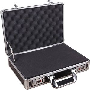 アルミツールケース 工具箱 大型 収納ケース アクセサリー 工具箱 ツールボックス ダイヤルロック付き ブラック