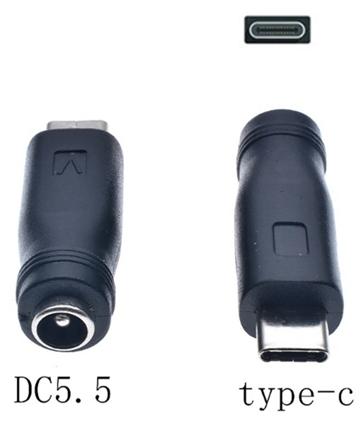 DC USB 変換 アダプター プラグ ジャック コネクター DC(メス) -USB Type-C (オス) タイプC 外径5.5mm内径2.1mm、
