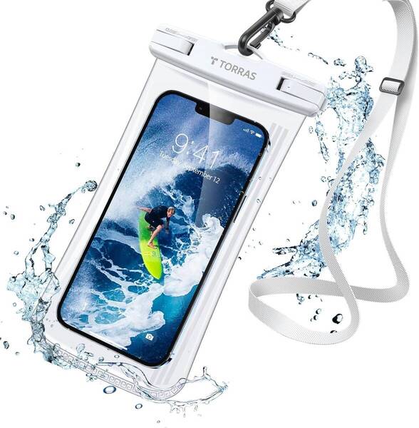 (適用6.9インチ以内) TORRAS スマホ 防水ケース ケース 全面防水 クリア 押し易いサイドボタン IPX8認証 顔認証 撮影 通話 タッチ快適(no2)