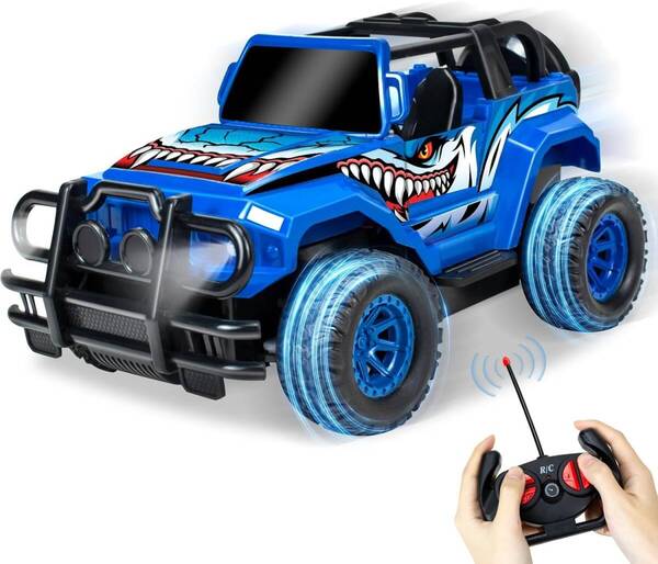 (未使用)Hymaz ラジコンカー こども向け オフロード ジープ 2.4GHz 電動 RCカー LEDライト付き リモコンカー スタントカー 子供おもちゃ
