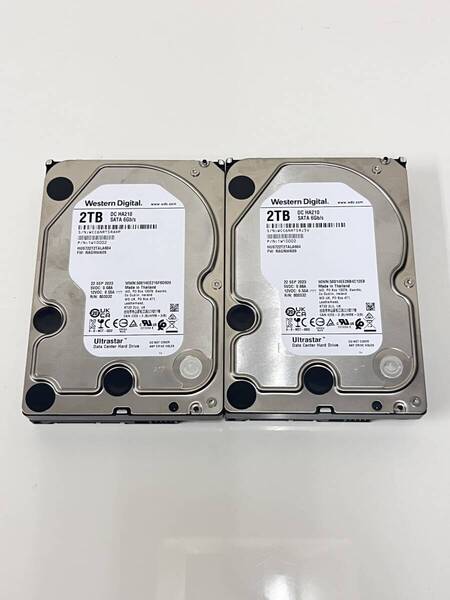 C-559 料無料2個セット Western Digital WD Ultrastar Data Center Drive DC HA210 HUS722T2TALA604 2TB ハードディスク 3.5インチ SATA