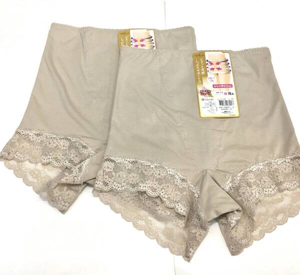 【新品】M 婦人 福助 1分丈 ガードル ショーツ Mサイズ 2枚セット 送料無料 綿混 fukuske カミュ お腹押さえ ピタッとしっかりサポート