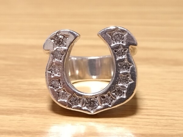 【Horseshoe Ring】SILVER925/10号メンズピンキーサイズ/ホースシューリング