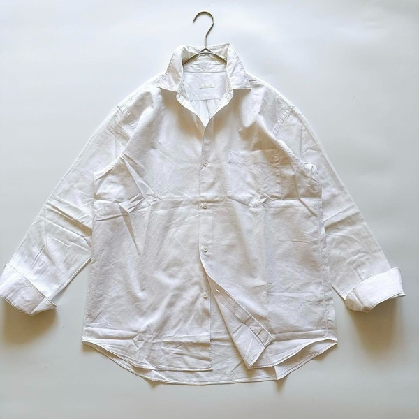 定番 15SS 2015年製 COMOLI コモリ レギュラーカラーシャツ 長袖 綿 コットン100% ホワイト 白 1サイズ 日本製 替えボタン