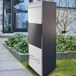 【防水防錆の大容量宅配ボックス完成品】 盗難防止ポスト 幅41cm ポスト一体型ボックス 屋外用 玄関用宅配BOX 防水 防錆