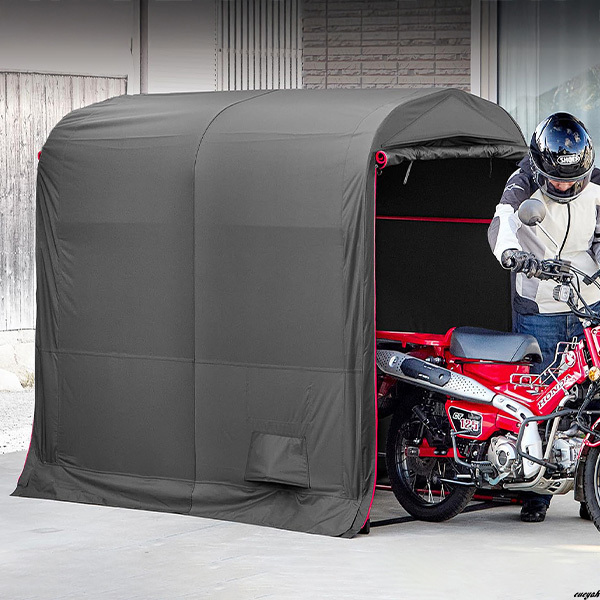 【紫外線遮蔽率99.9%、日焼け・色褪せを防止】 バイクガレージ バイクシェルター 防水 盗難防止 難燃 小型バイク収納 コンパクト UVカット