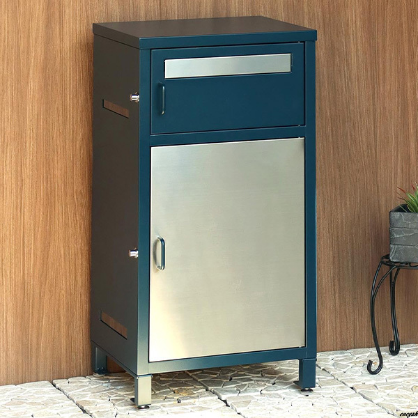 【自立型スタンドで設置が簡単、宅配ボックス付郵便ポスト】 メールボックス 幅43.5cm 北欧風 鍵付き おしゃれ ハイタイプ