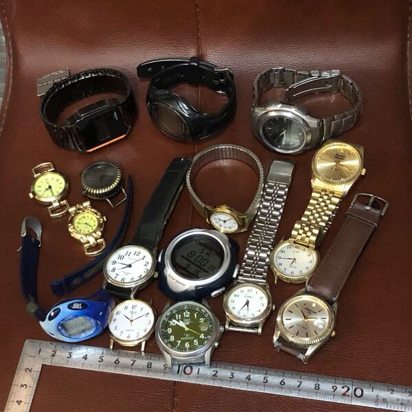 【即決/送料無料】腕時計16個アソートセットまとめ売り Timex SEIKO Q&Q CASIO クォーツ メンズウォッチ レディースウォッチ 訳あり