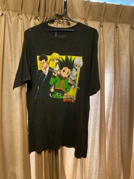LサイズHUNTER×HUNTERゴン&キルア&クラピカ&レオリオ主役級Tシャツ本物ハンター×ハンター幽遊白書の冨樫義博ブラック週刊少年ジャンプTEE