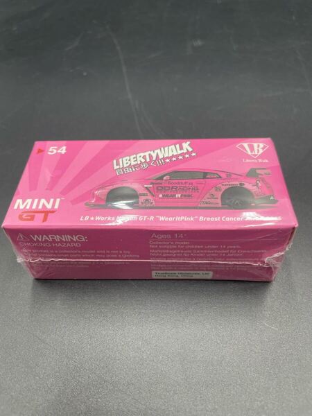 新品未開封 MINI GT 1/64 LB★WORKS ニッサン GT-R R35 Wearlt Pink Breast Cancer Awareness