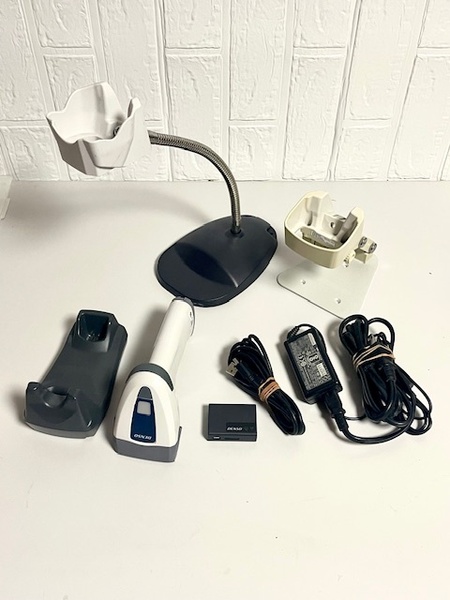 送料無料 DENSO/デンソー 2次元ワイヤレス バーコードリーダ AT27Q-SB +専用AC&充電器 +専用bluetoothアダプター +専用スタンド2種セット