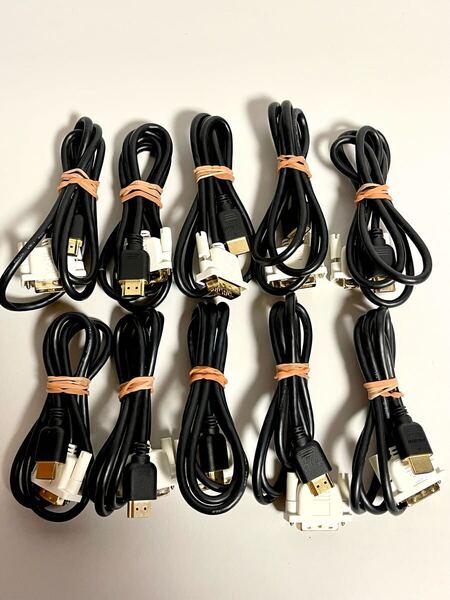 送料無料 10本セット DVI-D(シングルリンク19Pin) ⇔ HDMI変換アダプター (約1m) HIGH SPEED HDMI CABLE / Dvi-D変換HDMIケーブル