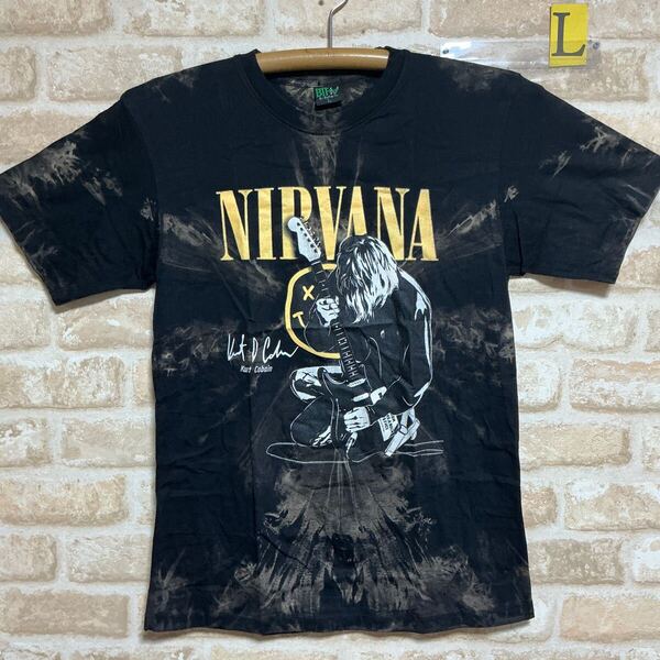 ニルヴァーナ Tシャツ Lサイズ NIRVANA タイダイ ムラ染 絞り染め 半袖 ロックTシャツ ロックバンド