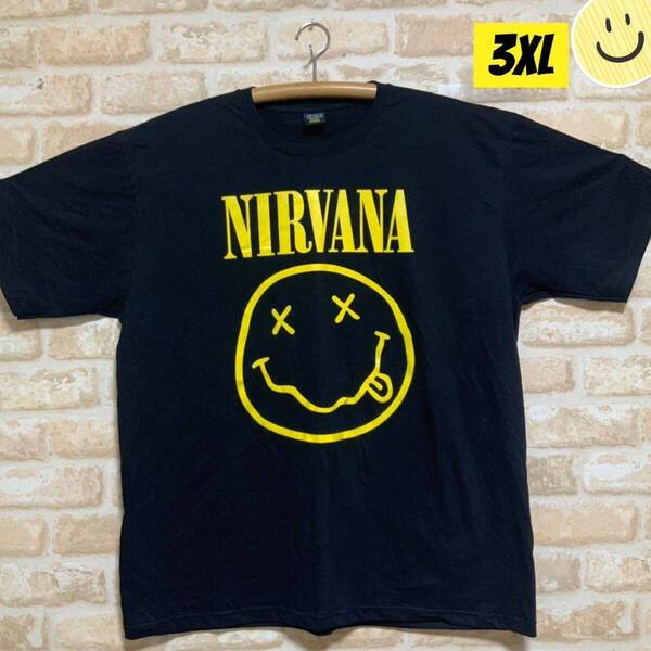 ニルバーナ ニルヴァーナ Tシャツ 3XLサイズ ニコちゃん XXXL ロックバンド 半袖 Nirvana