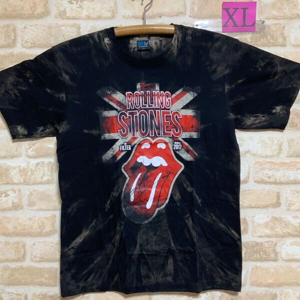 新品 ザ ローリングストーンズ XLサイズ Tシャツ 絞り染め タイダイ ムラ染 ロックバンド 半袖