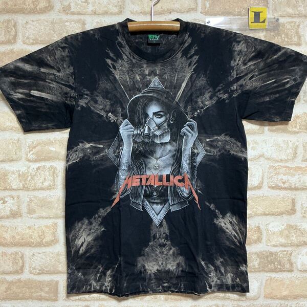 メタリカ Metallica Tシャツ Lサイズ タイダイ 絞り染め ムラ染 ロックバンド 半袖 バンドTシャツ